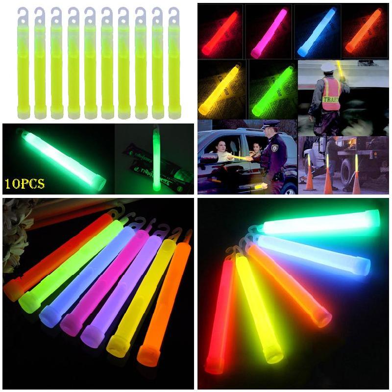 Barra luminosa de 6 pulgadas para productos químicos, barra de luz multicolor para decoración de emergencia, acampada, fiestas, clubes, suministros químicos fluorescentes, 10 unids/lote