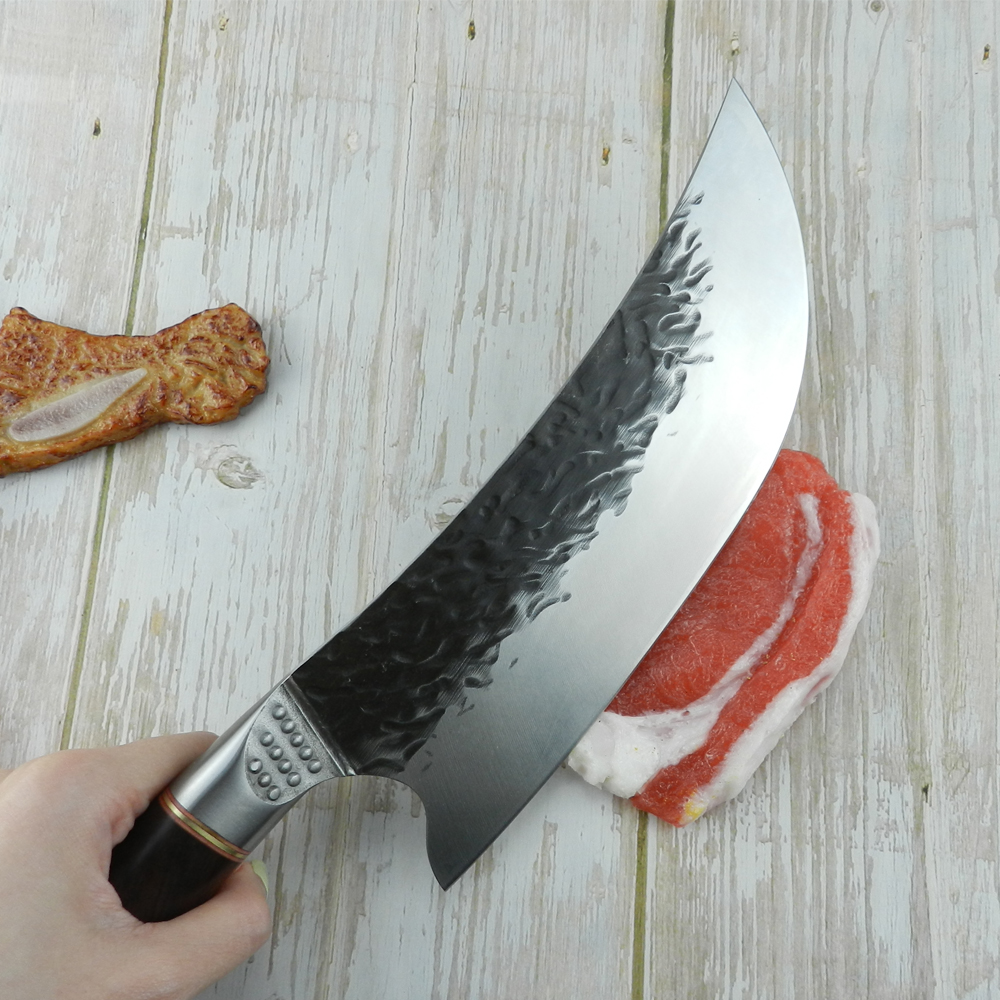 Handmade Forged Cleaver Butcher Knife 8 INCH Slaughter Chopping Cutting Bone Stainless Steel 5CR15 Knife Camping Hiking Tool