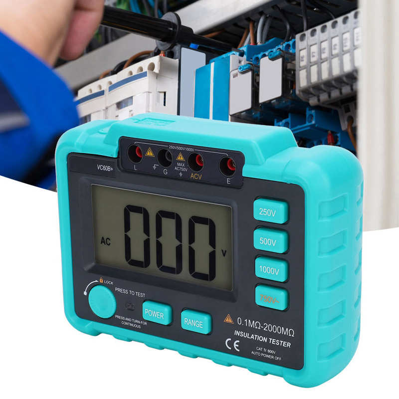 DC250V/500V/1000V Digital Insulation Resistance Tester