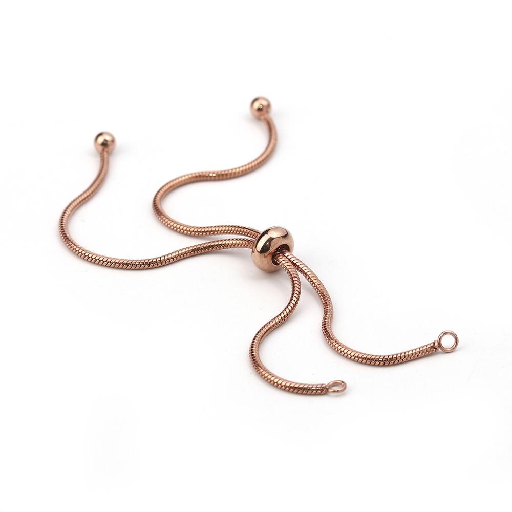 DoreenBeads 304 Stainless Steel Adjustable Slider/Slide Extender Chain For Handmade DIY Making Jewelry Bracelet Findings, 1Piece