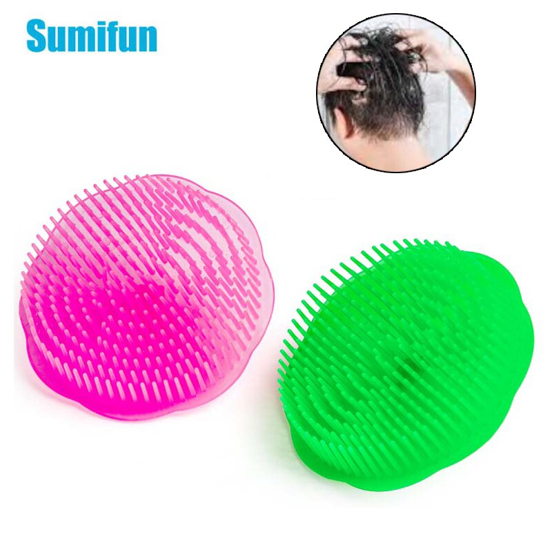 Cepillo de masaje para cabeza, champú para masaje, peines, lavado de pelo, cuero cabelludo, cabeza elástica de silicona, peine de Spa, herramienta de estilismo redondo, 1 Uds.