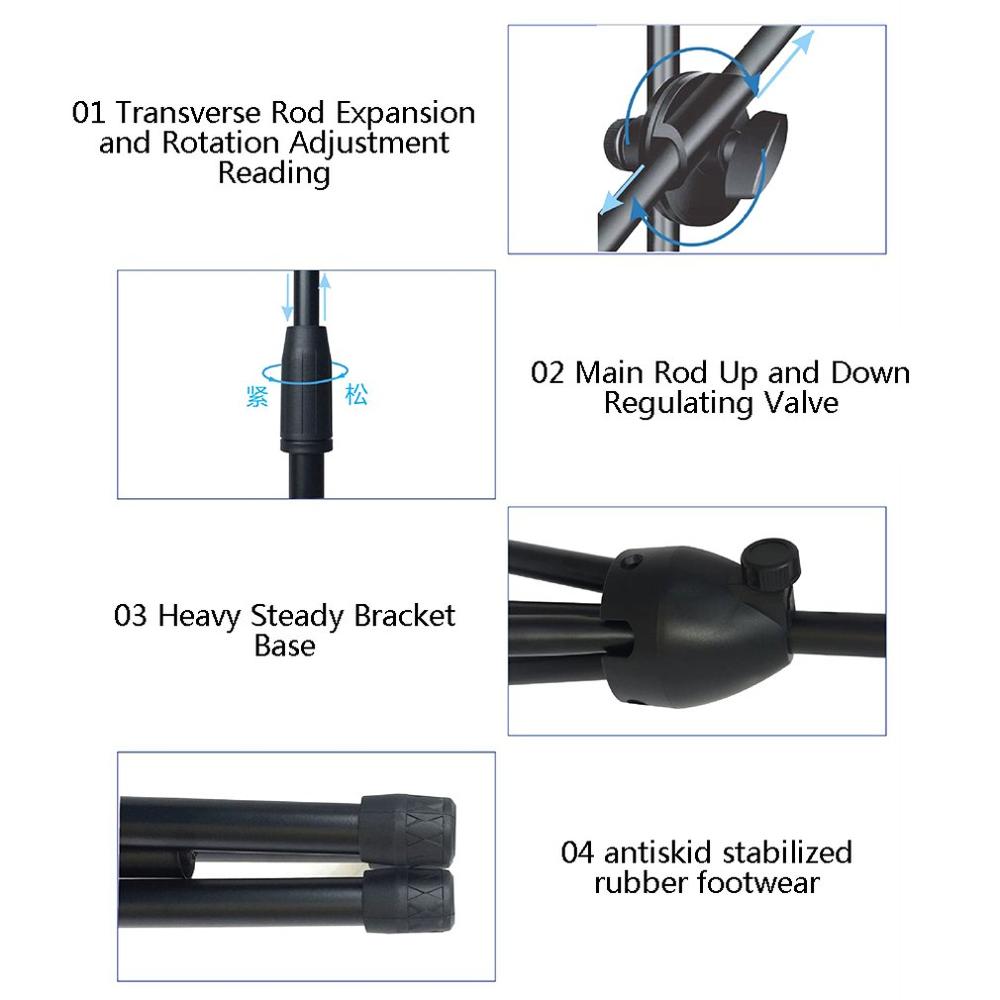 Adjustable Studio Microphone Stand Suspension Boom Table Bracket Arm Holder Microphone Shock Mount