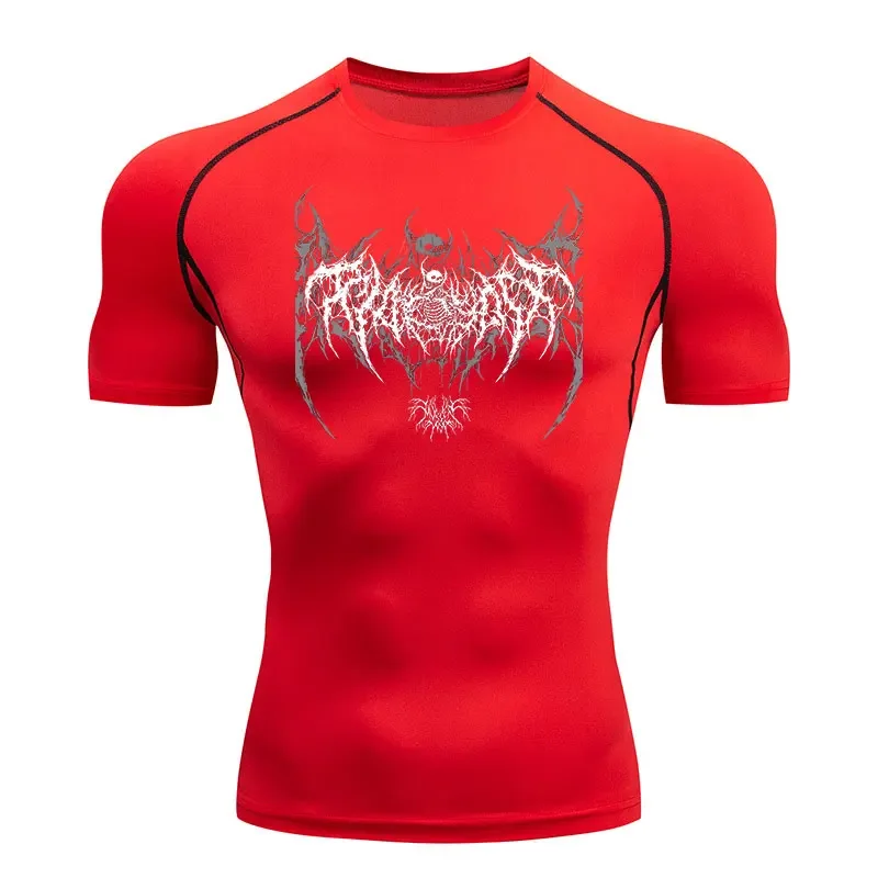 Zomer Korte Mouw T-shirt Mannen Compressie Sport t-shirt Running Sneldrogende Gym Jogging Shirts Rashguard Jiu Jitsu Tops Man: L / Paars