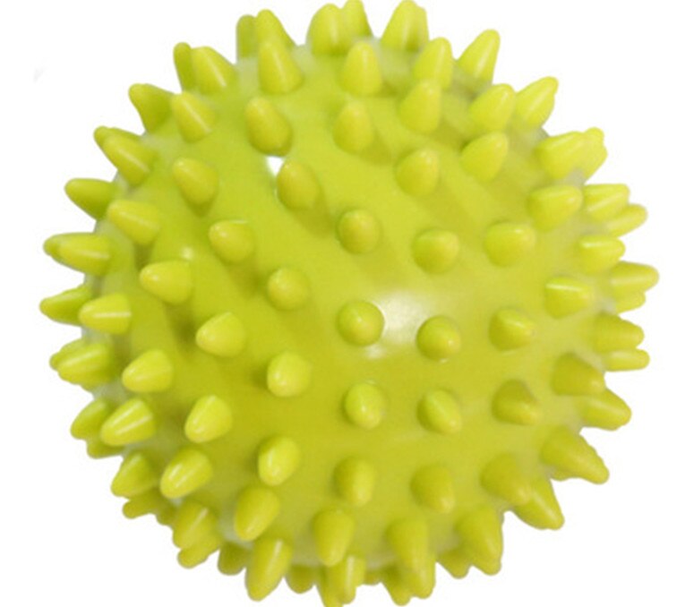 Fitness PVC Hand Massage Ball PVC Soles Hedgehog Sensory Training Grip the Ball Portable Physiotherapy Ball Diameter 7cm: YELLOW