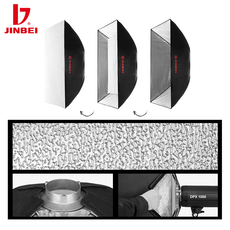 JINBEI M-80 × 120cm Rechteck Softbox mit Bowens Berg Studio Strobe Blitz-Kasten Reflektierende Beleuchtung Diffusor Fotografie Ausrügestochen