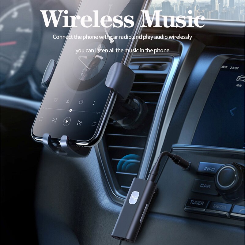 VAORLO SR11 Bluetooth 5.0 Audio Receptor Portable Wireless Adapter 3.5mm AUX Jack Support TF Card With Mic For Earphone Speaker