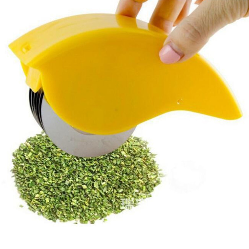 Manual Roller Stainless Steel Blade Kitchen Vegetable Chop Herb Rolling Roll Rollers Mincer Manual Hand Scallion Cutter Slicer