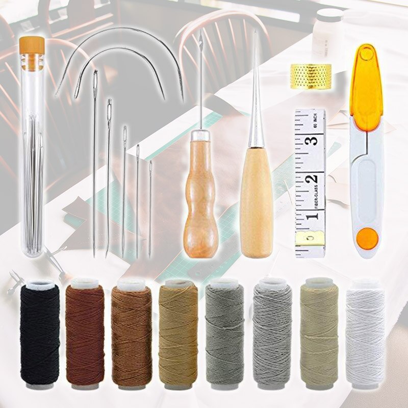 Basic Leather Craft Stitching Sewing Hand Tool Kit Saddle Groover for DIY Leathercraft MJJ88