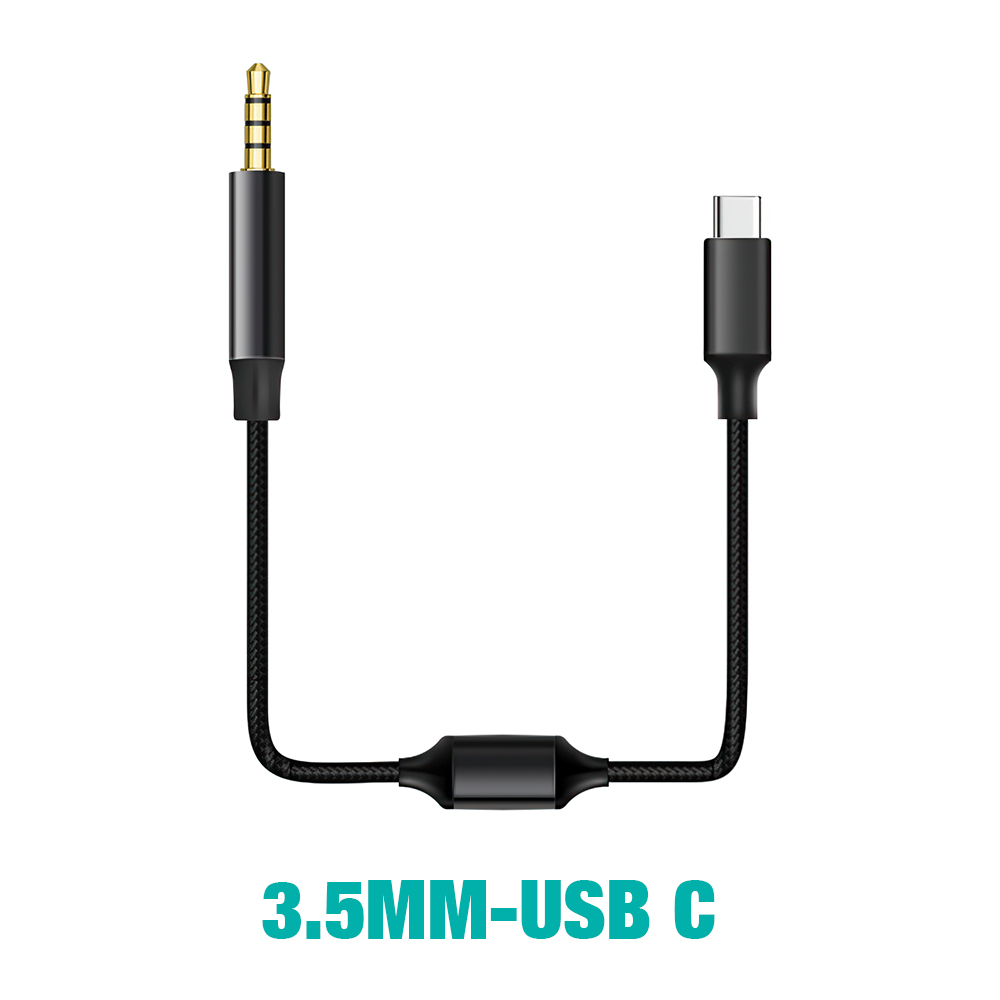 For iPhone 3.5mm To USB C 3.5 L Audio Cable Bidirectional Transcriber Internal Recording Aux Adapter For Laptop Connector Cord: WHITE
