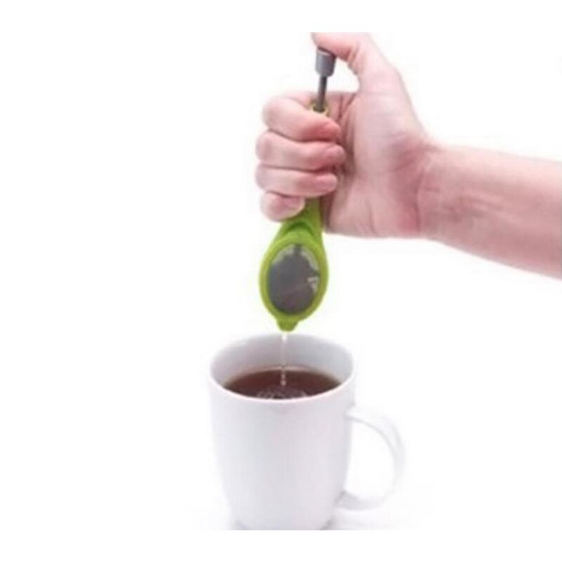 Te-infuser innebygd stempel sunn intens smak gjenbrukbar tepose plast te- og kaffesil måle virvle bratt rør og trykk