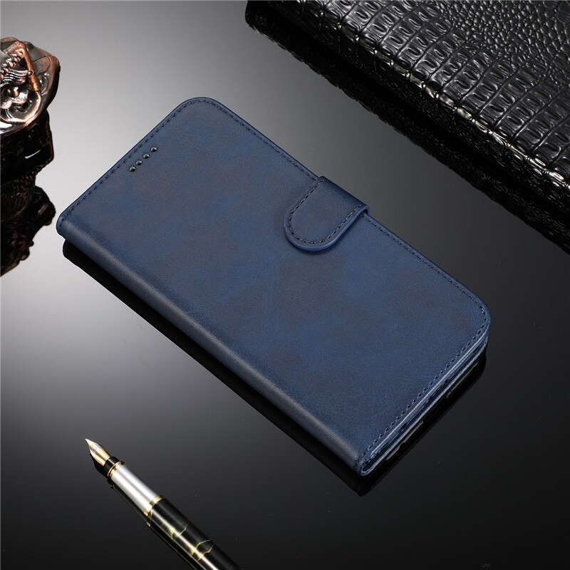 Flip Case Voor Tecno Camon 15 Air Case Wallet Leather & Silicone Cover Voor Tecno Camon 15 Air Camon15 Case terug Skin Cover Fundas: Tecno Camon 15 / Dark Blue