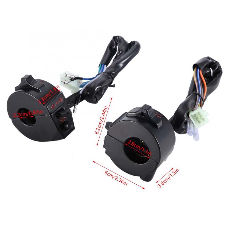 1 Pair of Universal 22mm Motorcycle Handlebar Switch Control Left &amp; Right Side Horn Motorcycle Parts