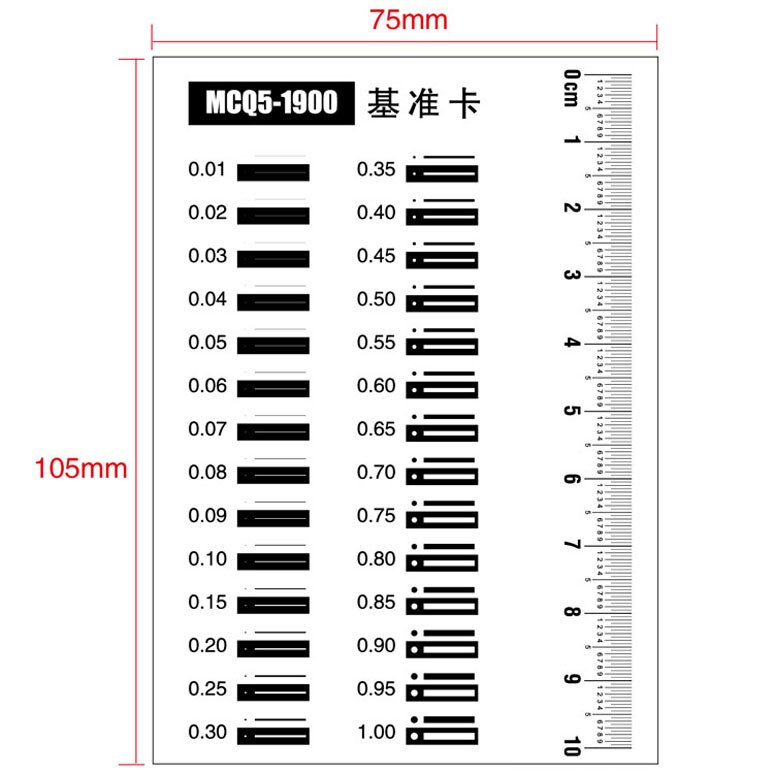 Zwarte Vlek Visuele Inspectie Standaard Vergelijking Kaart Dot Lijn Contrast Gauge Film Heerser Kalibratie Slide 75X105Mm Micrometer