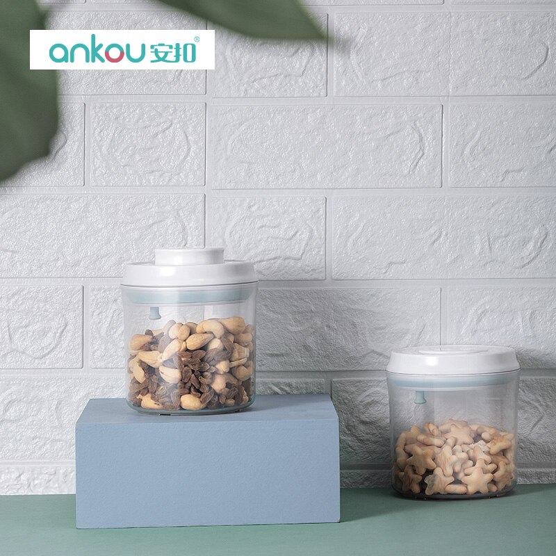 Kitchen Round Sealed Large Capacity Storage Tank 1L/1.5L/2L Plastic Storage Box Container Jars For Bulk Cereals