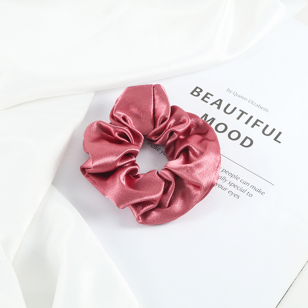 5 unids/lote Boo-tiful Scrunchies de satén de seda banda para el cabello de goma elástica grande coleta para mujer y niña accesorios para lazos para el cabello al por mayor: Gris