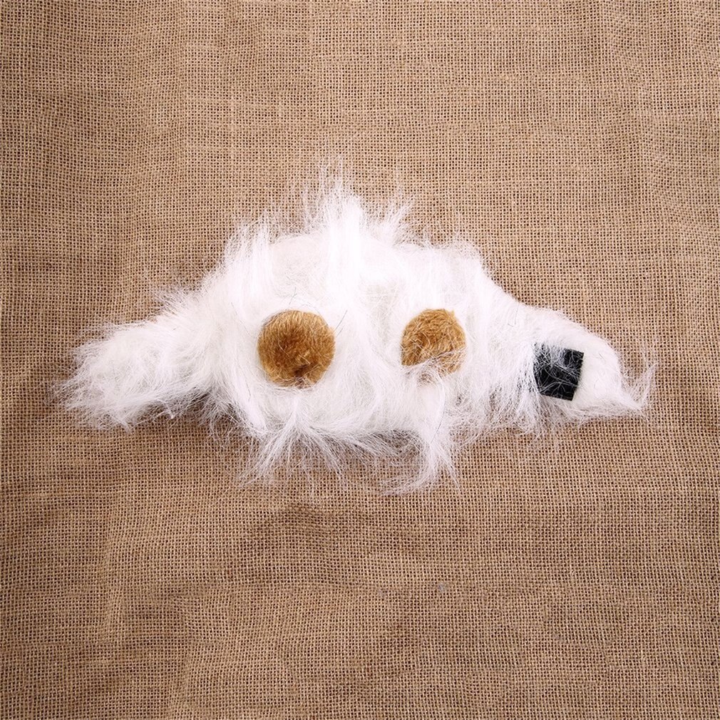 Pet Cat Dog Emulation Lion Hair Mane Ears Head Cap Autumn Winter Dress Up Costume Muffler Scarf