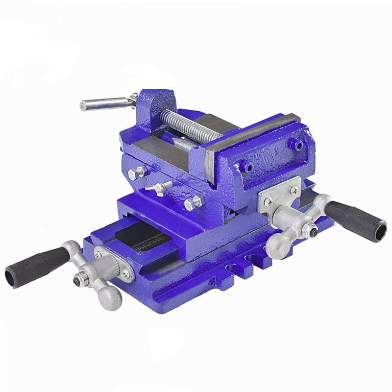 Two-Way Movement Bench Drill Operating Platform Flat Tongs Precision Bench Vise Clamp Tool Heavy Duty Cast Iron Plain Vice 5.0