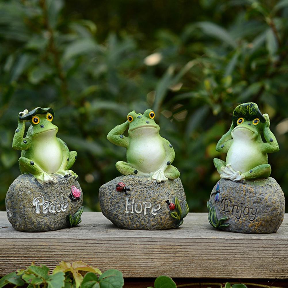 Frogs Garden Statues Frogs Sitting On Stone Sculptures Garden Yard Frogs Landscaping Stone Ornaments Decoration Pool Landscaping