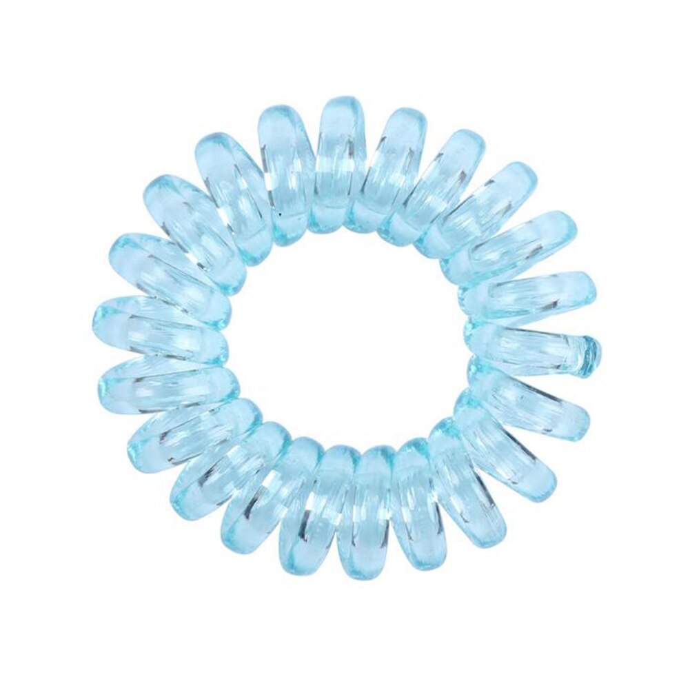 Bandeau élastique transparent pour cheveux, 1 pièce, pour femmes, en spirale, corde de téléphone, accessoires pour cheveux: Bleu