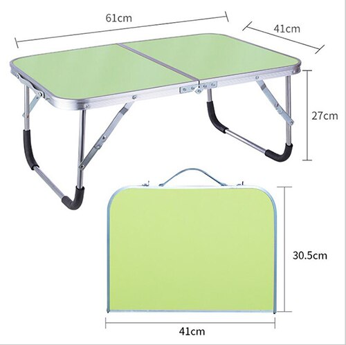 Double Folding Laptop Table Portable Computer Desk PC Laptop Notebook Table for Writing Home Office Furniture: Green