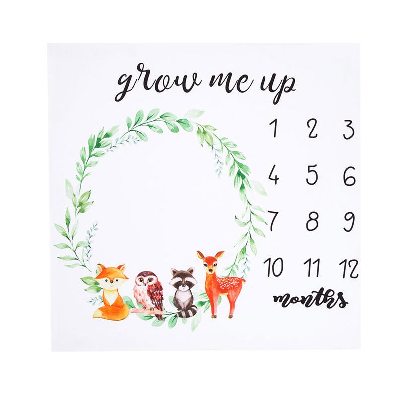 Infant Baby Kids Printed Baby Photo Prop Leaf Animal Blanket Infant Decorative Blanket Photo Blanket