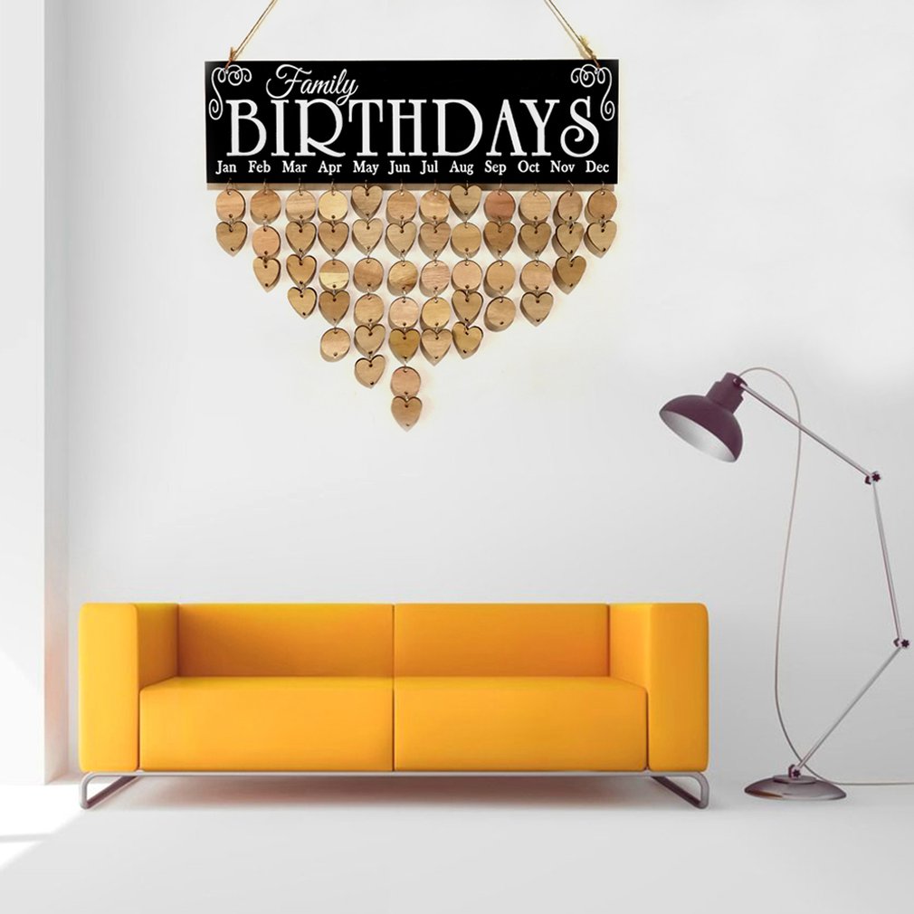 Wooden Family Calendar Message Board Birthday Party Christmas Reminder DIY Birthday Calendar Wooden Board Decor