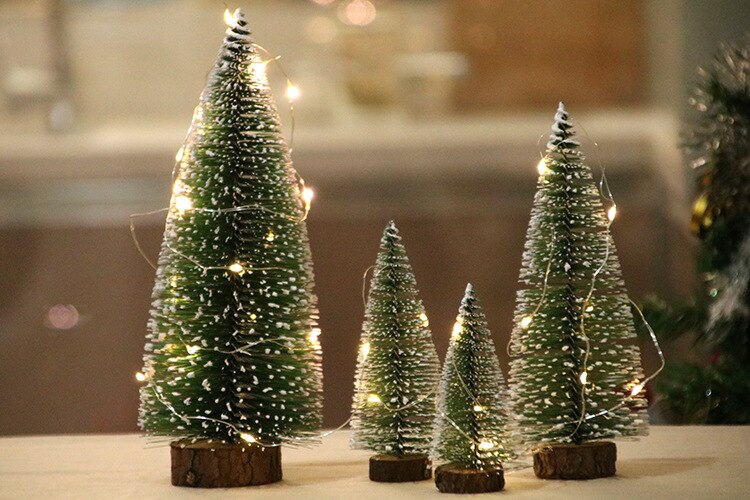 Sisal Cedar Decorations Small Gold Silver Blue Green White Miniature Christmas Tree