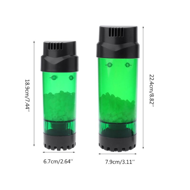 Aquarium Fluidized Moving Bed Filter Bubble Bio Media Filter Fish Tank Sponge Filter With Sucker Q0KA