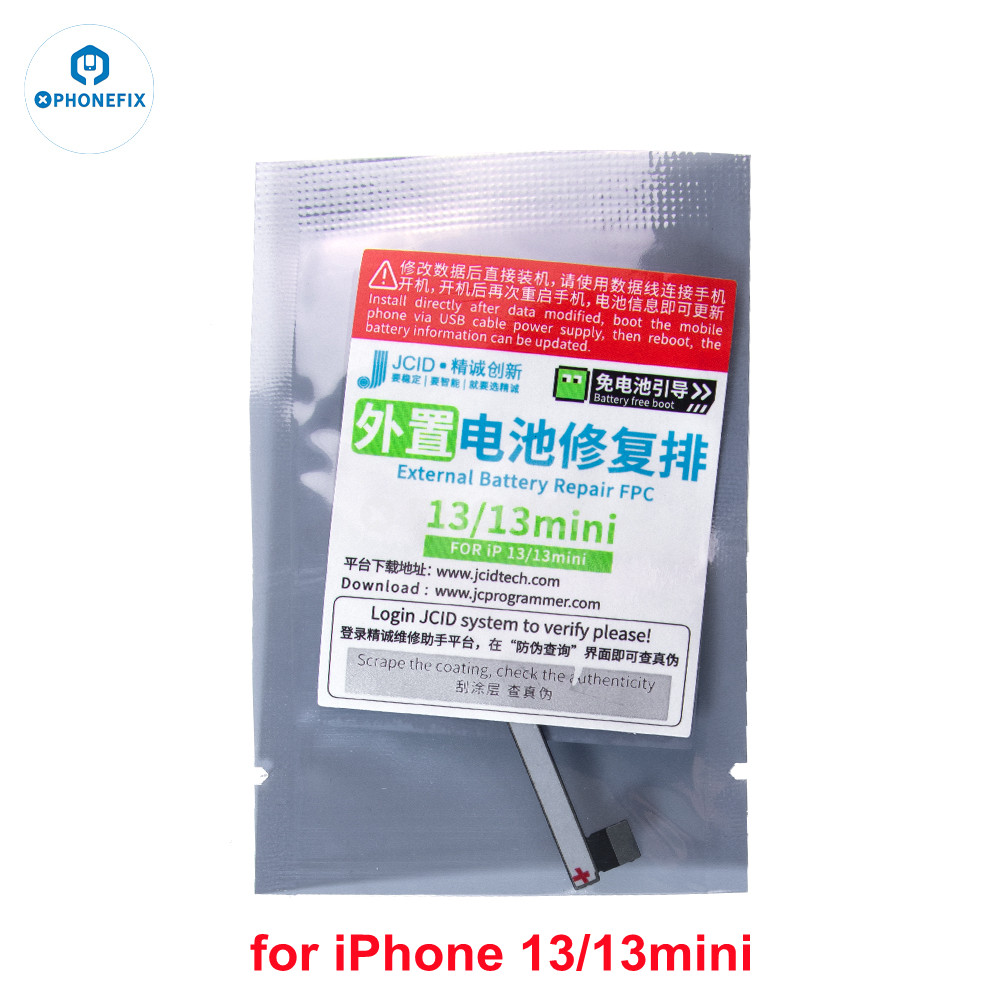 JCID JC reparación de batería Original Flex para iPhone 11 12 13 14 15 16PM quitar advertencia batería etiqueta externa reparación de repuesto flexible: Rojo, tono plata