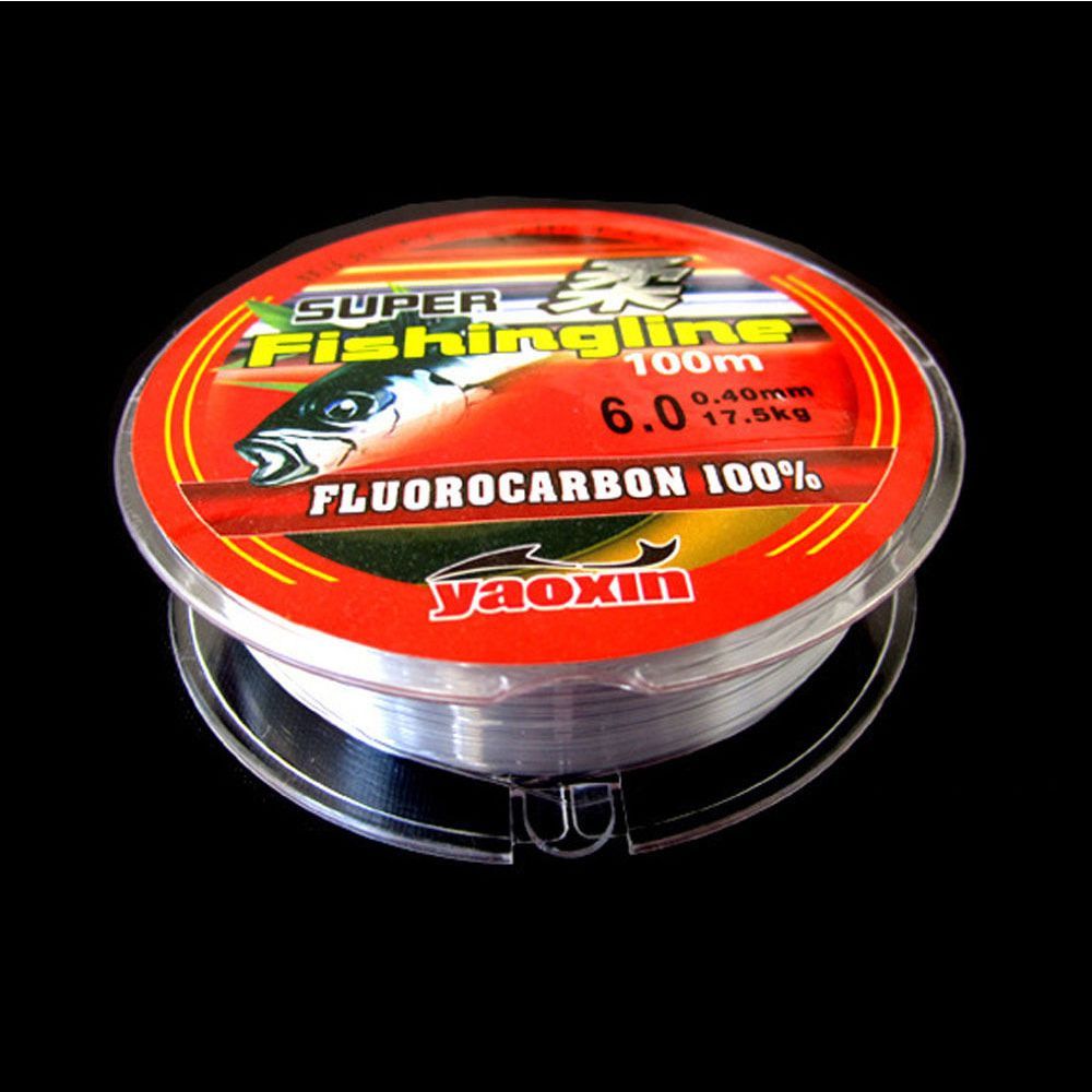 100M Super Strong Fishing Line 100% Fluorocarbon Monofilament Nylon PA Tackle Wire Durable Fishing Line 0.8-6LB