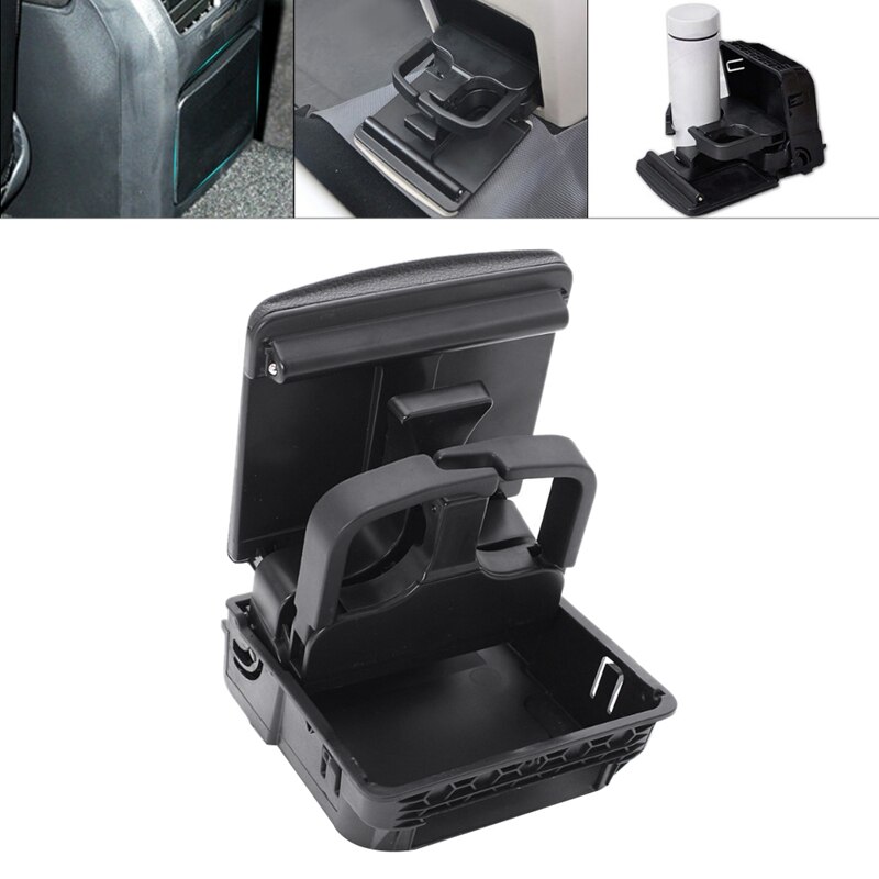 Coche compartimento para apoyabrazos Central trasera taza sostenedor de la bebida del Rear Vent soporte para Volkswagen Jetta MK5 5 campos de Golf MK6 6 MKVI 1K0862532C: Default Title