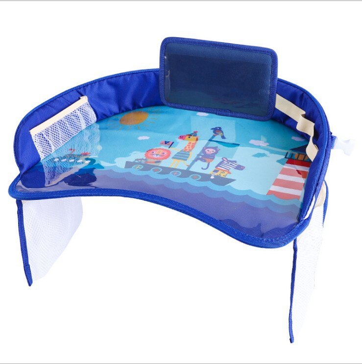 Kind Kids Tafel Voor Auto Car Seat Met Opslag Baby Bureau Cartoon Speelgoed Voedsel Water Houder: sailboat