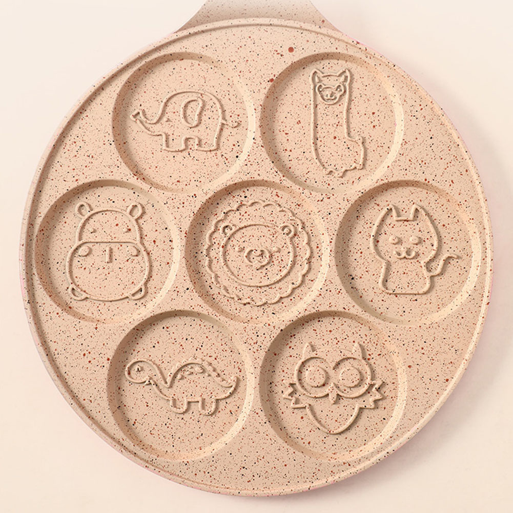 7 Holes Waffle Kitchen Flat Base Frying Pan Aluminum Alloy Omelette Pot Non-stick Baking Pancake Breakfast Cooking Household