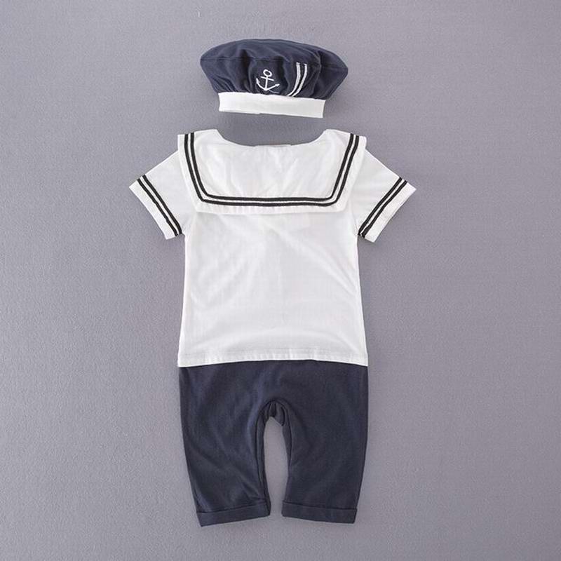 Baby Romper Preppy Style Navy White short Sleeve Baby Boys Girls Overalls Newborn Clothes 0-2Y E13208