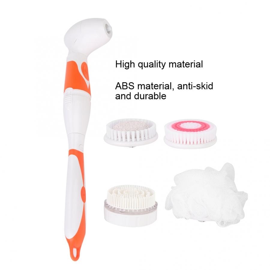 Cepillo corporal para el baño eléctrico 4 en 1, cepillo masajeador de ducha de mano automático exfoliante, Bola de baño, cuidado de la salud
