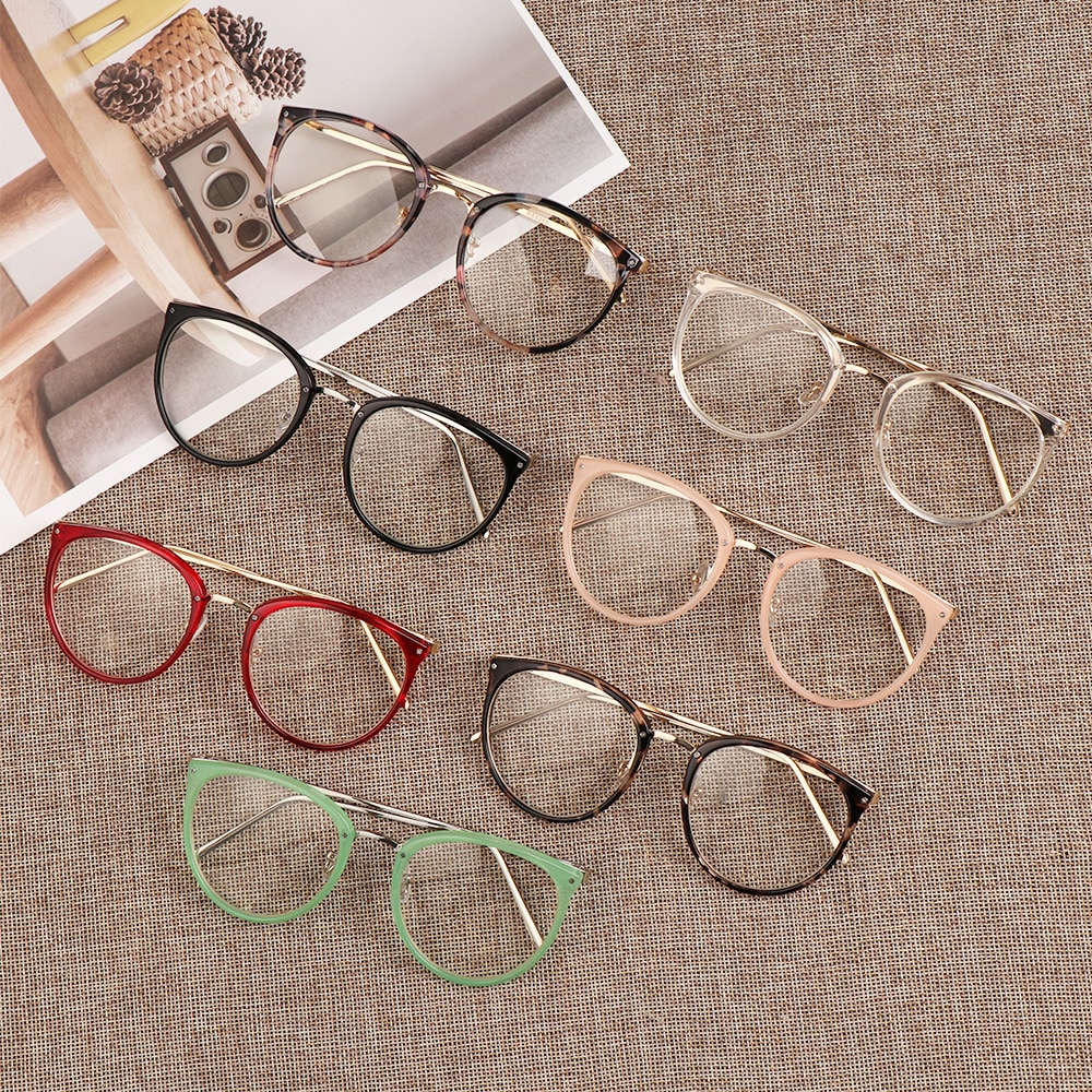 Myopia Optical Glasses Eyeglasses Frames Women Trend Metal Spectacles Clear Lenses Men Glasses Frame Vision Care Eyewear