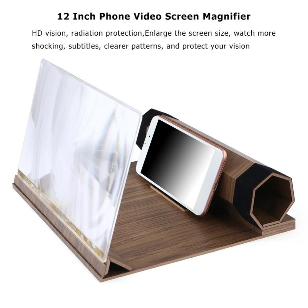 Second Generation Inch Mobile Phone Screen Amplifier Wood Grain Magnifier 3D Amplifier Support For Any Mobile Phone