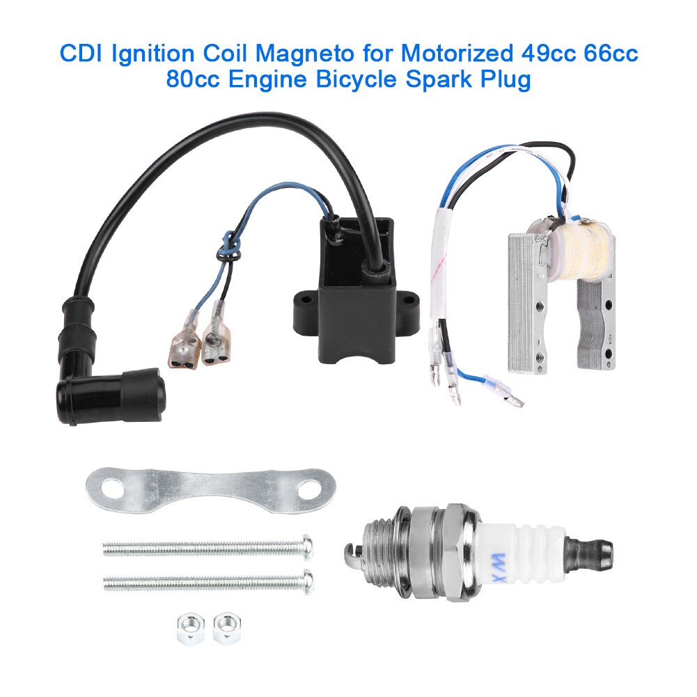 CDI magneto de bobina de encendido para motorizado 49cc 66cc 80cc motor bicicleta bujía de arranque para motocicleta Accesorios
