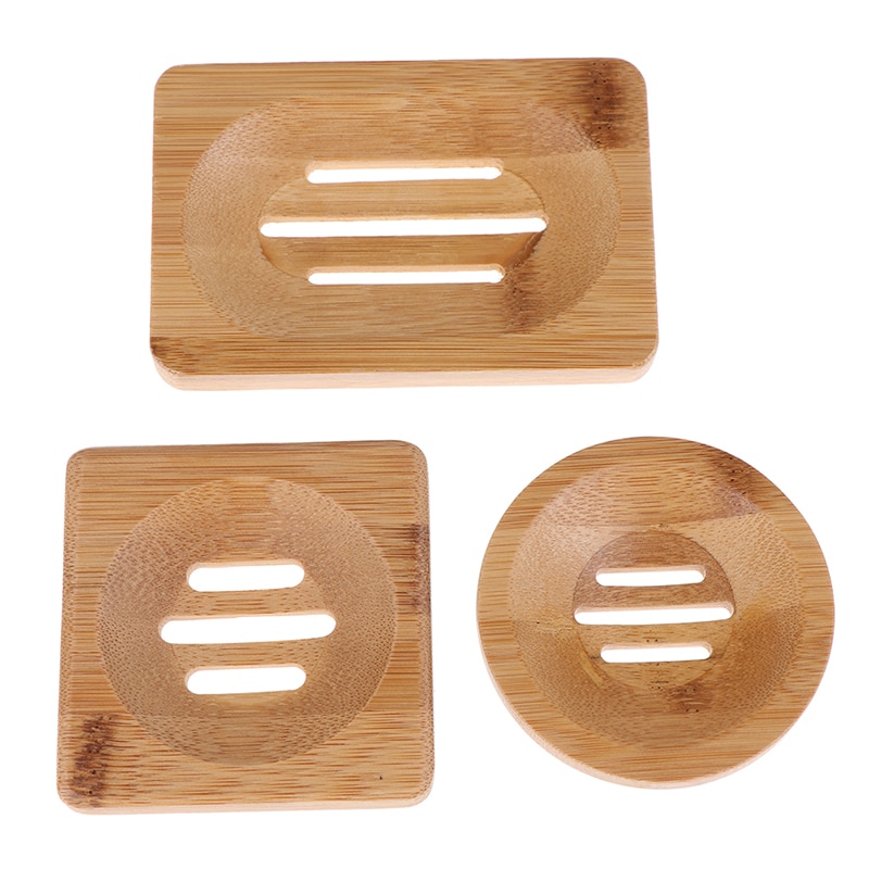 Jabonera de madera Natural de bambú soporte de bandeja de madera de jabón rejilla para guardar jabón caja de plato contenedor para baño plato de ducha baño