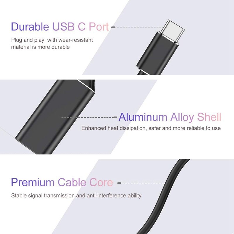 Adaptateur TV USB C vers HDMI, câble HDMI 4K pour/Samsung Galaxy /Huawei Mate 20 P20 Pro type-c vers USB HDMI