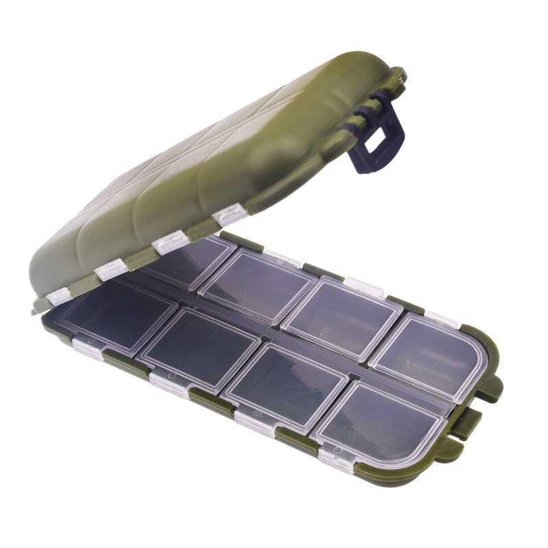 10 rum mini opbevaringsboks fiskegrej boks fiske agn ske krog agn boks gadget box pesca fiske tilbehør: Default Title