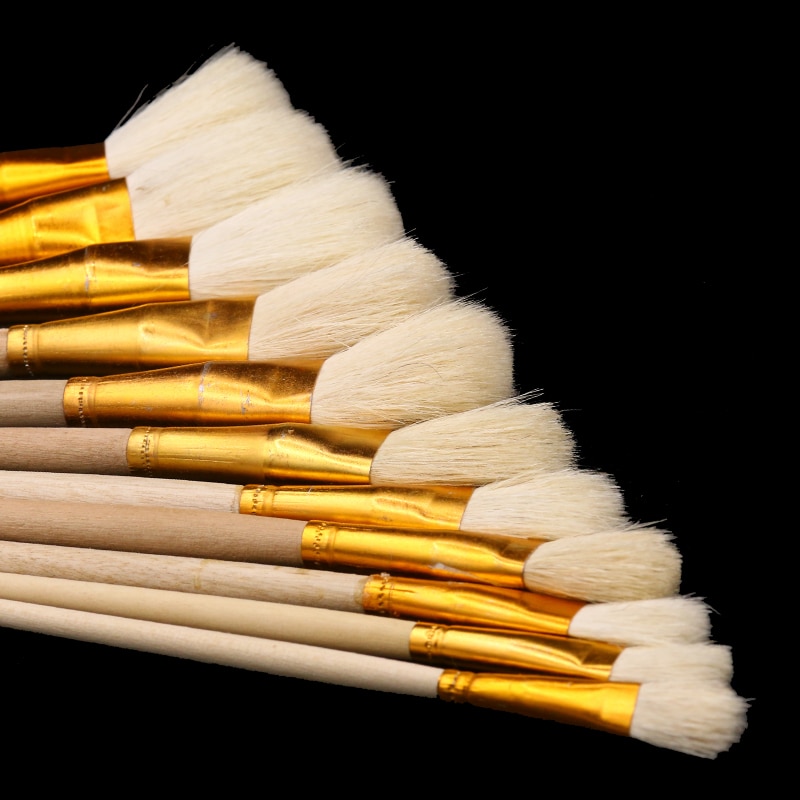 Uld børste feje bladguld sølv folie, børste lim, skønhed makeup børste, et sæt gør-det-selv forgyldte blade værktøjer træ børste