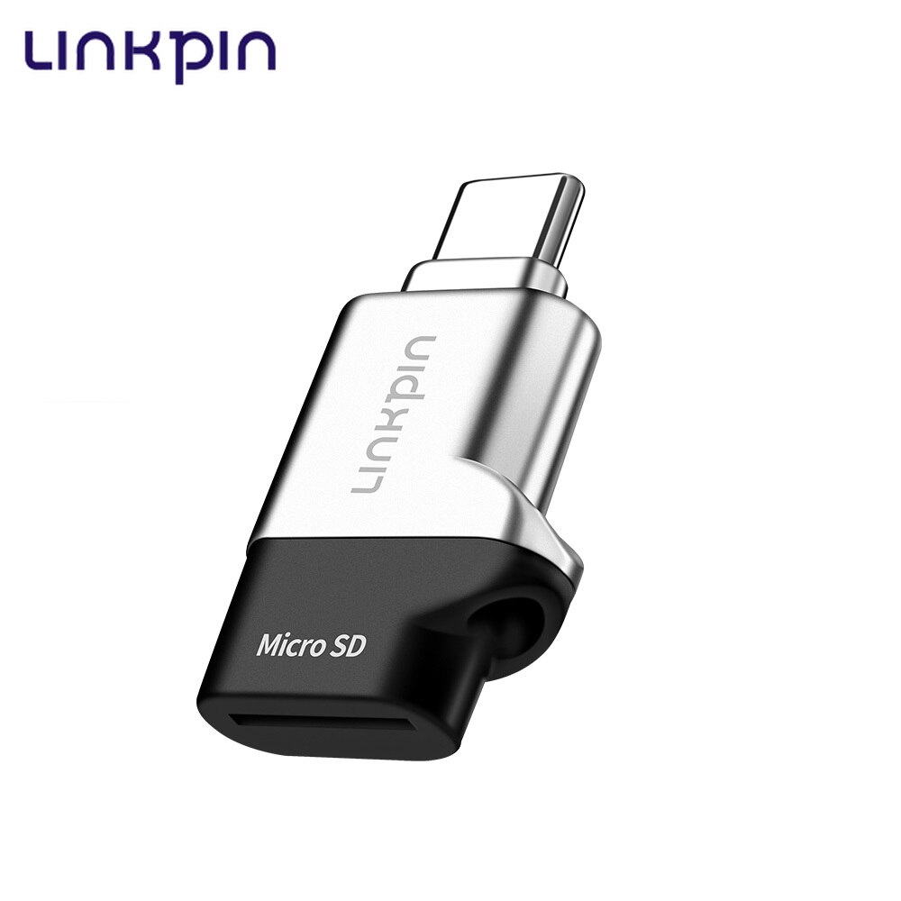 Linkpin Otg Usb 3.1 Sd & Micro Sd Kaartlezer Met Geheugenkaart Organisator Siliconen Mouw 3 Poorten USB-A En USB-C En Micro Usb