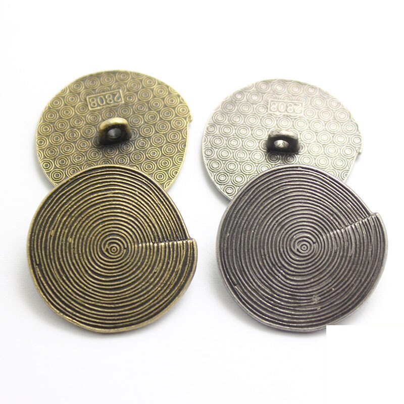 10 stk 18/23/25mm spiral retro metal knapper håndsyet afslappet vindjakke knap antik bronze gammel sølv formede knapper
