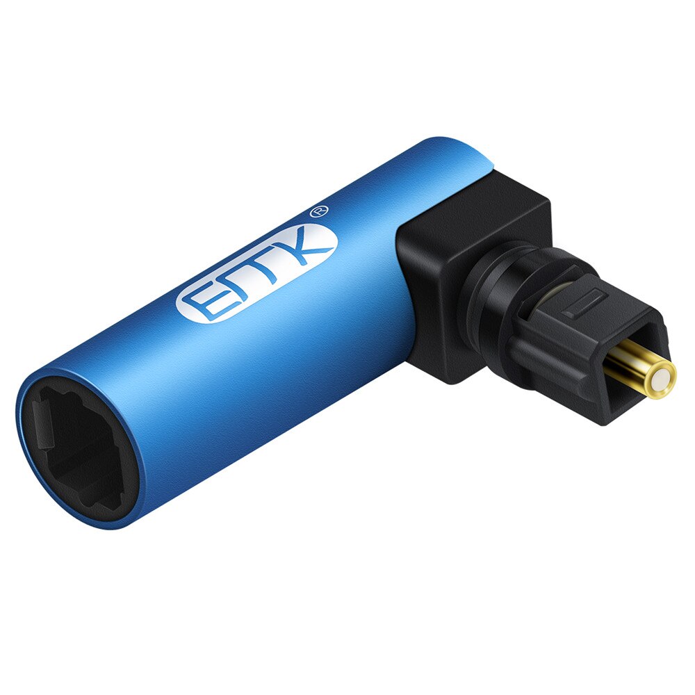 Spdif Optical Connector Toslink 90 Degree Optical Audio Cable Adapter Male to Female Right Angle Stereo Audio 360 Rotates: Default Title