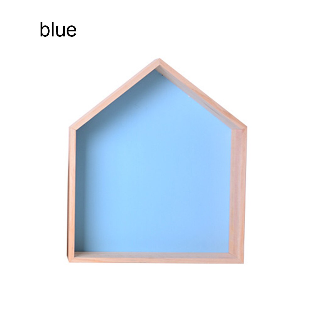 1/3 stk tre vegghylle barn barnerom tre hylle veggpynt diverse håndverksholder stativ soverom stue dekorasjon: 1pc blå s