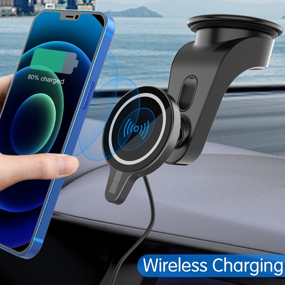 Magnetic Wireless Car Charger Mount Stand for iPhone 12 Mini 12 Pro Max For Magsafe 15W Fast Wireless Charger Car Phone Holder