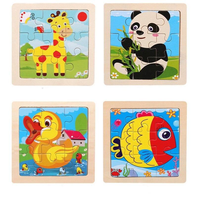 1 pz/lotto puzzle in legno 3D per bambini giocattoli per bambini Cartoon animali/puzzle di traffico Puzles educativi per bambini all&#39;ingrosso GYH