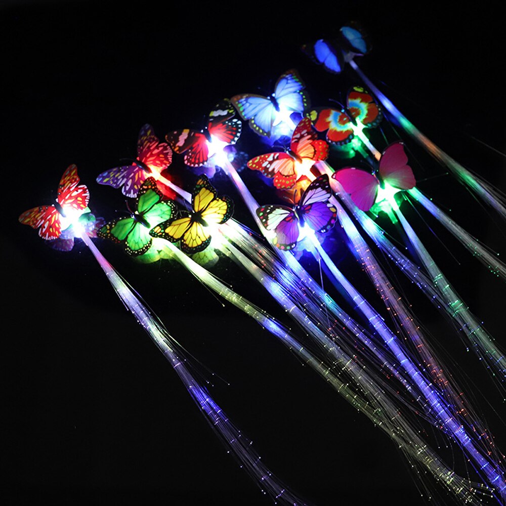 30 stücke LED Party Liefert glühend Blitz Haar Clips Leuchtenden Schmetterling Haar Verlängerung Blitz-flechten Clips für Weihnachten Halloween Spielzeug