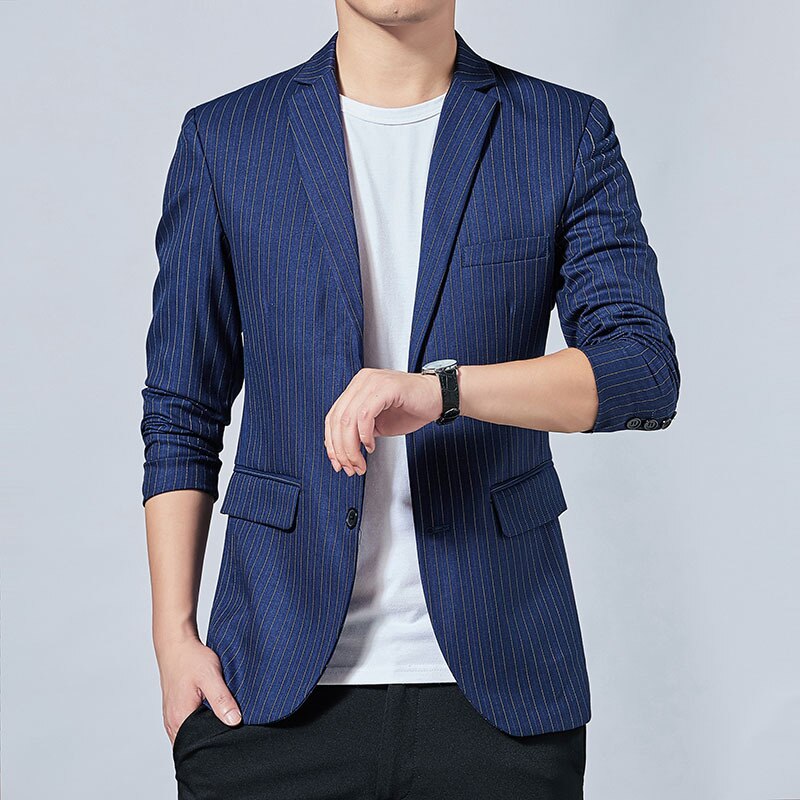 Veste blazer Slim à rayures pour homme, tenue de soirée, décontractée, Boutique, Business, à la , 2022